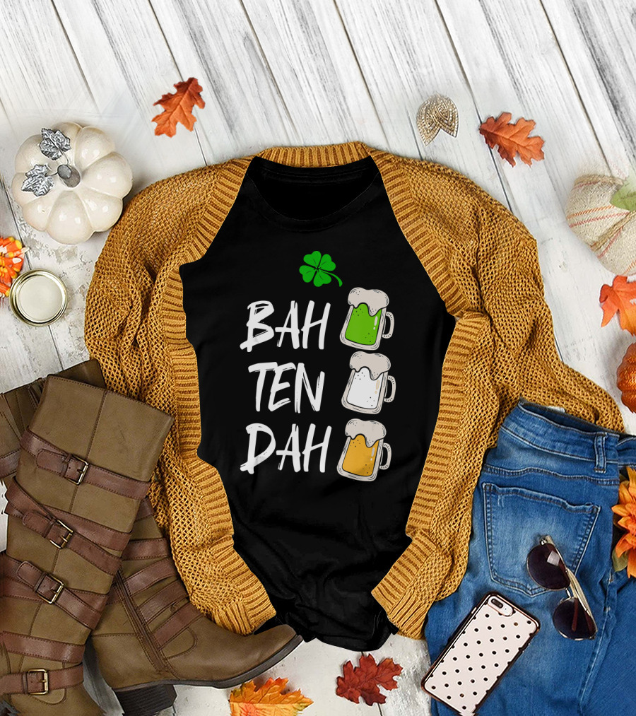 BAH TEN DAH St Patrick's Day Clover Beer Mugs T-Shirt