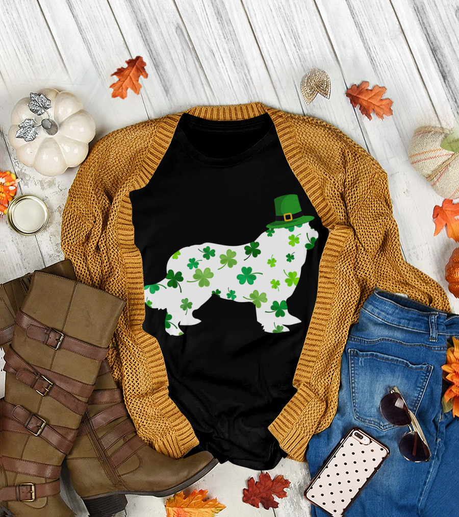 Dog Dad Dog Mom Patrick's Day Shamrock Newfoundland T-Shirt