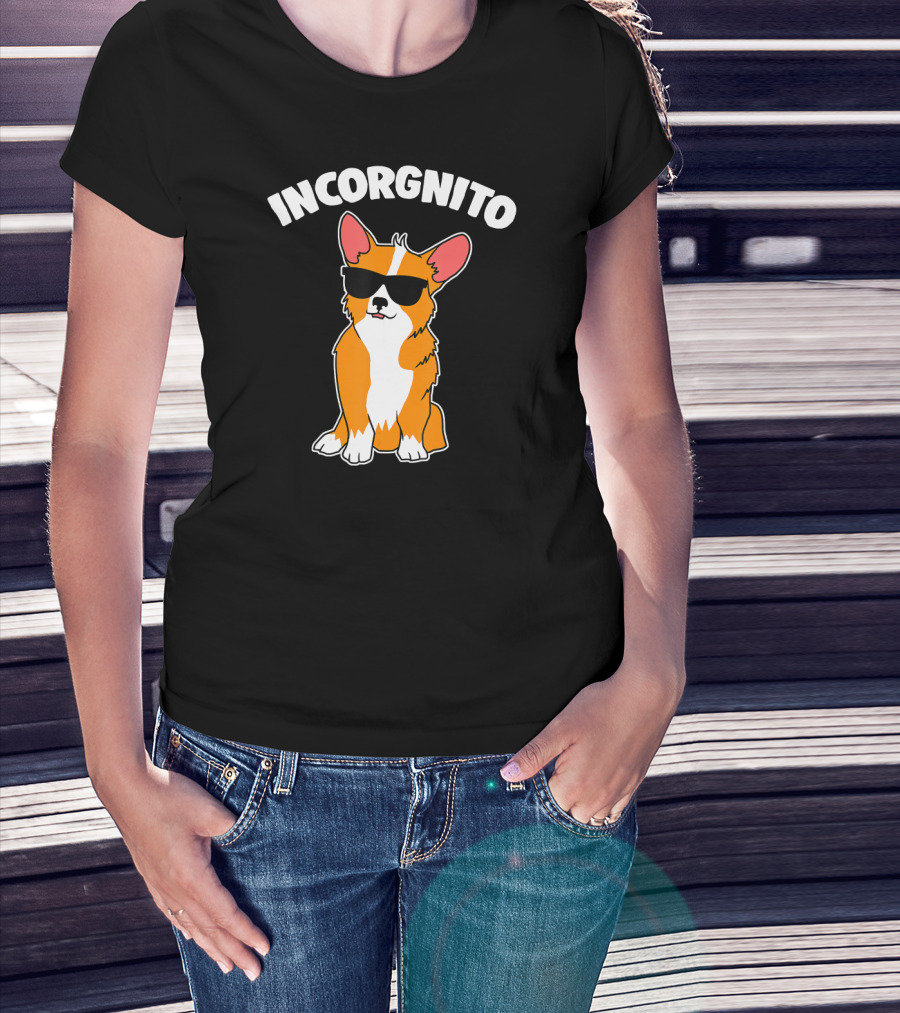 Incorgnito Funny Corgi Sunglasses Pup T-Shirt