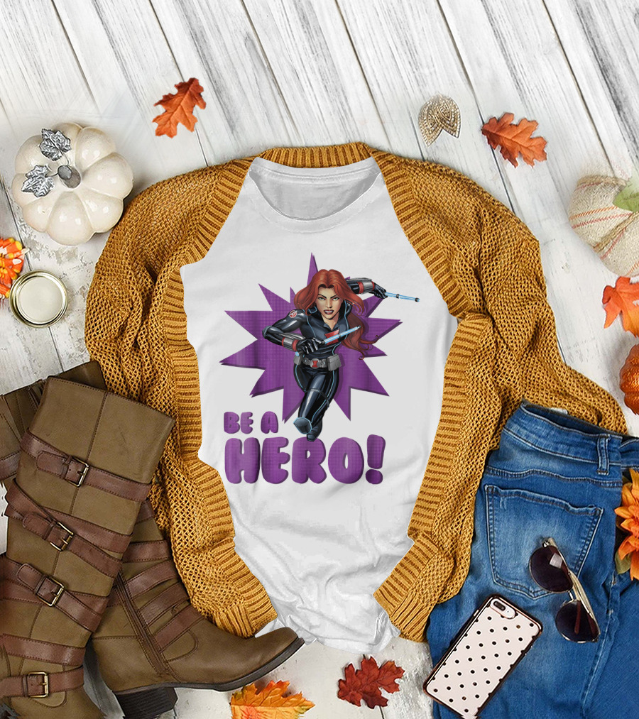 Black Widow Be a Hero Avengers Assemble T-Shirt