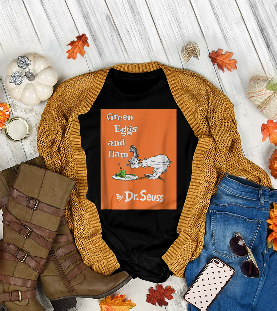 Dr. Seuss Green Eggs and Ham by Dr. Seuss Book Cover T-Shirt