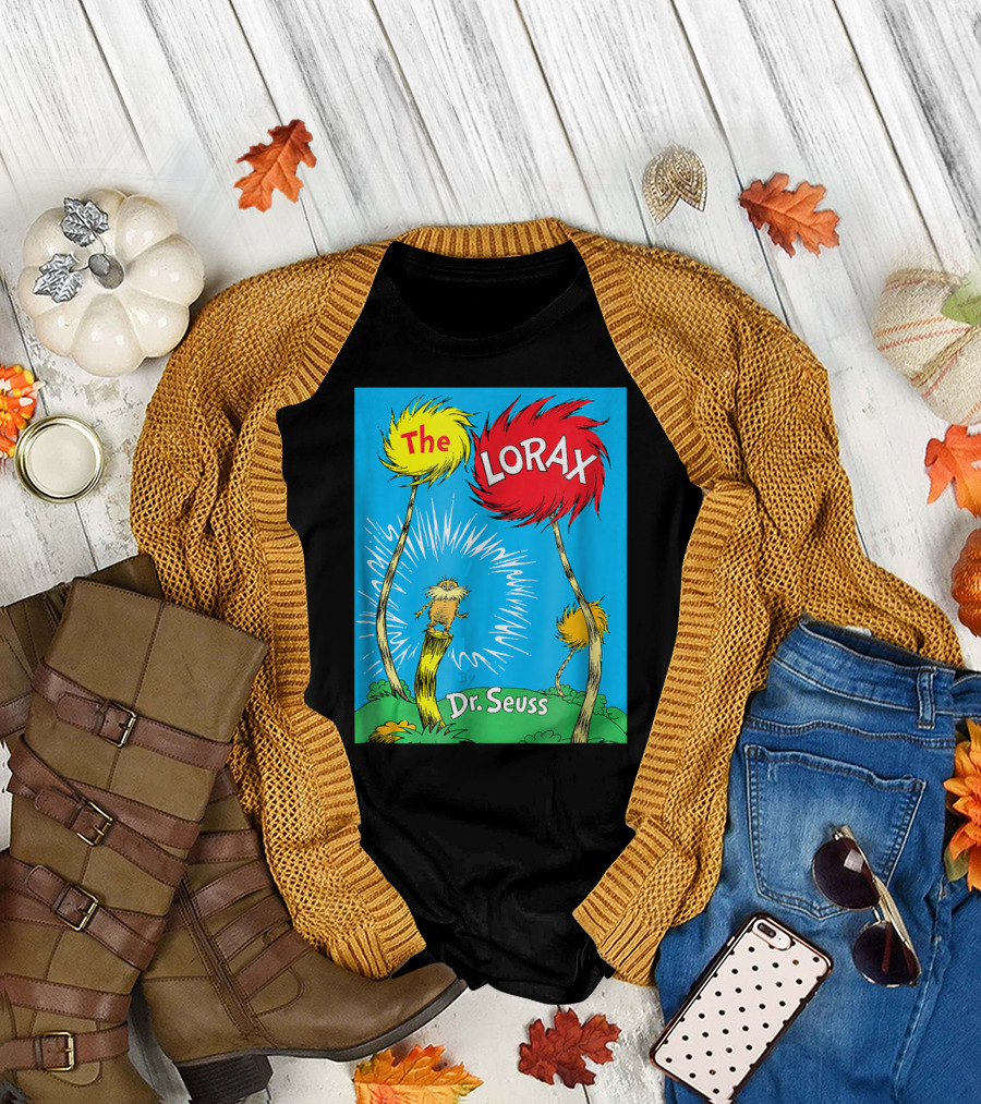 The Lorax Dr. Seuss Classic Book Cover Truffula Trees T-Shirt