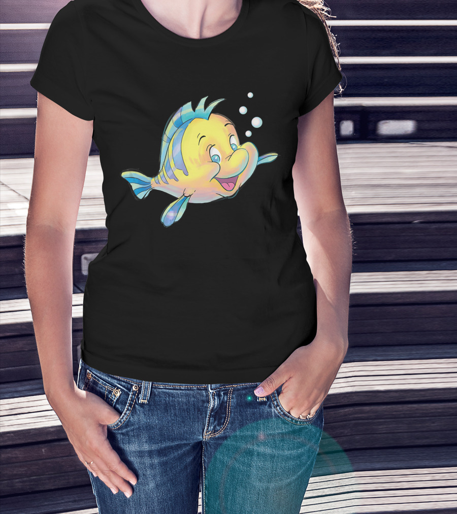 Disney The Little Mermaid Flounder And Bubbles T-Shirt