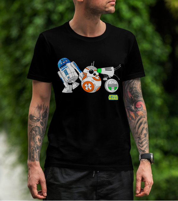 Star Wars The Rise Of Skywalker Droid Cartoon Lineup R2-D2 BB-8 D-O T-Shirt
