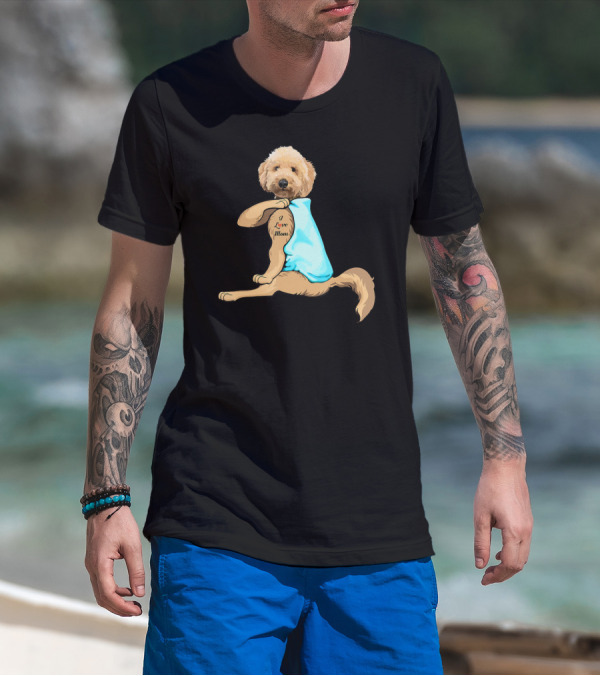 Funny Dog Goldendoodle I Love Mom Tattoo T-Shirt