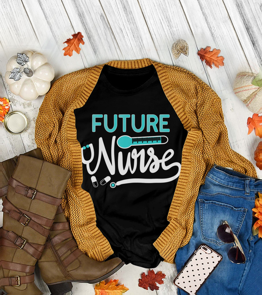 Future Nurse Stethoscope and Syringe with Pills T-Shirt