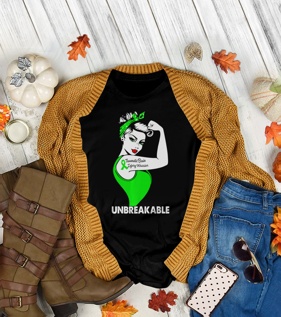 Unbreakable Traumatic Brain Injury Warrior TBI Awareness T-Shirt