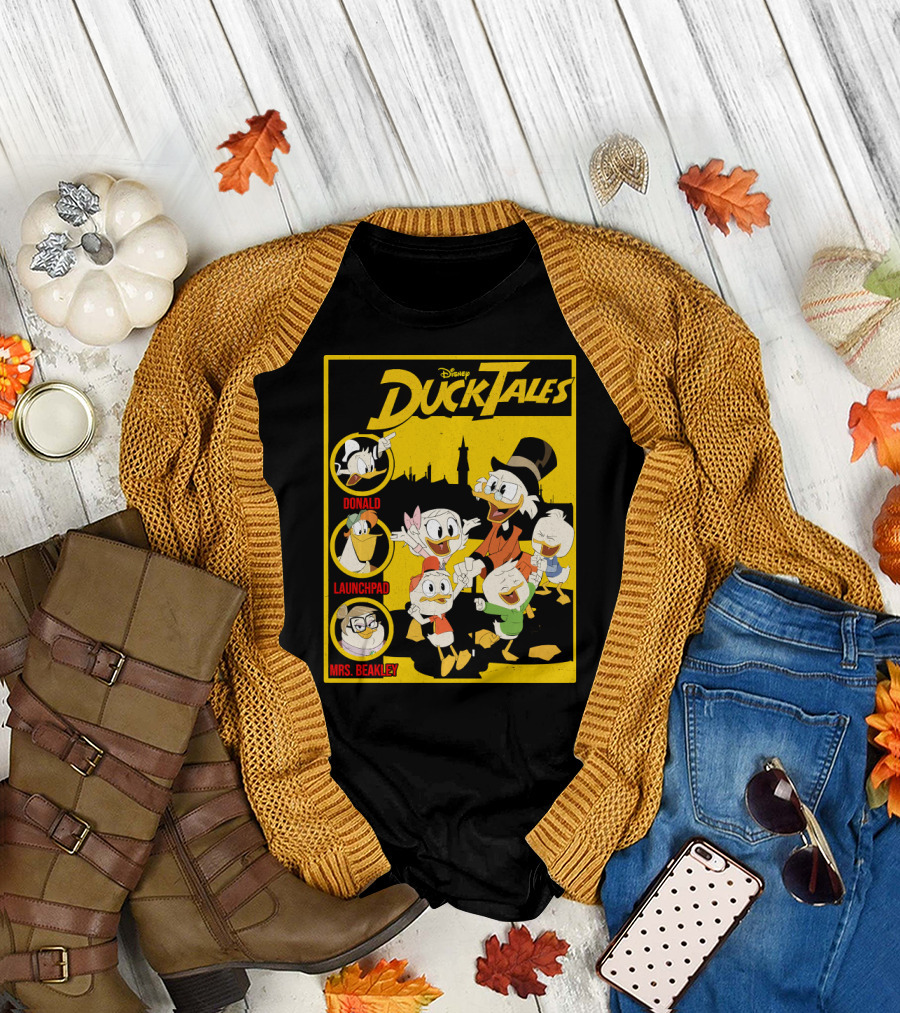 Disney DuckTales Donald Launchpad Mrs. Beakley Group Shot Cover T-Shirt