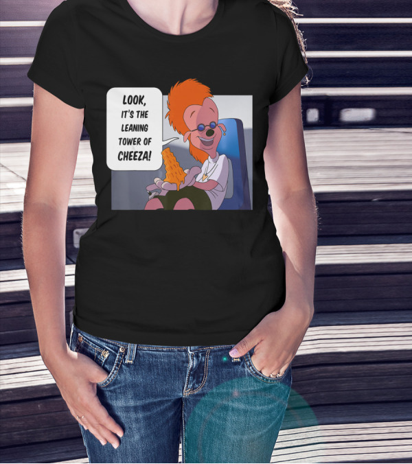 Disney A Goofy Movie Character With Leaning Tower Of Cheeza Scene T-Shirt
