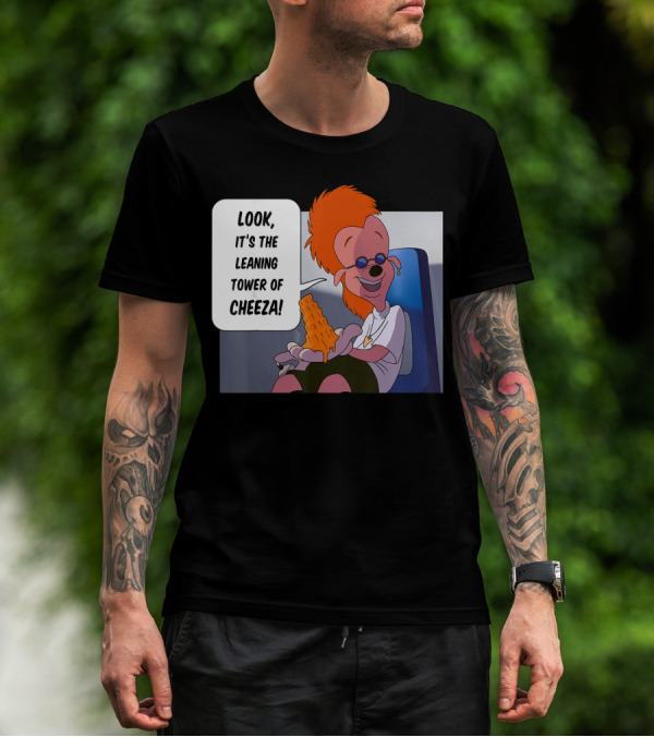 Disney A Goofy Movie Character With Leaning Tower Of Cheeza Scene T-Shirt