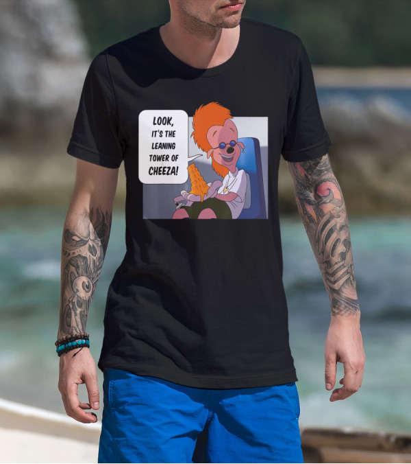 Disney A Goofy Movie Character With Leaning Tower Of Cheeza Scene T-Shirt