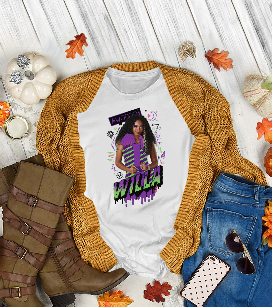 Disney Zombies 2 Willa Wolf Awooo Neon T-Shirt