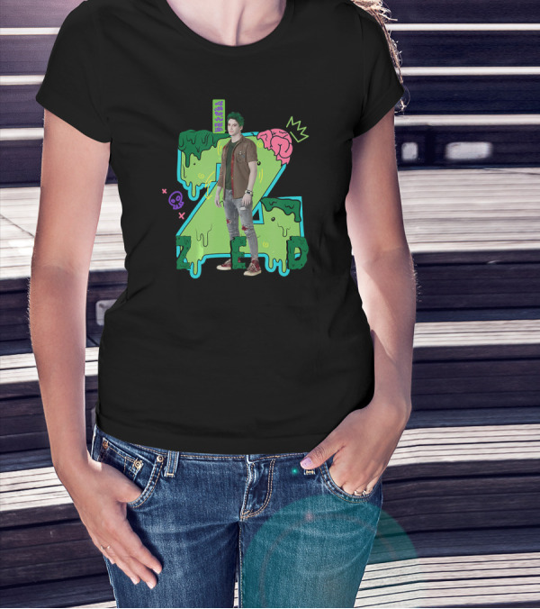 Disney Zombies 2 Zed Character With Slime And Brain Motif T-Shirt