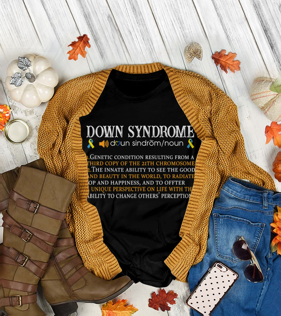 Down Syndrome Definition Genetic Condition 21st Chromosome Awareness T-Shirt