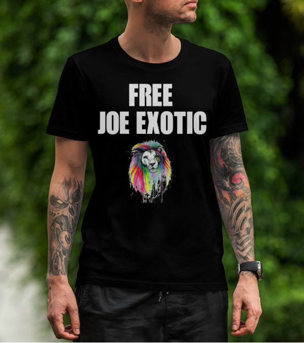 FREE JOE EXOTIC Colorful Lion Head T-Shirt
