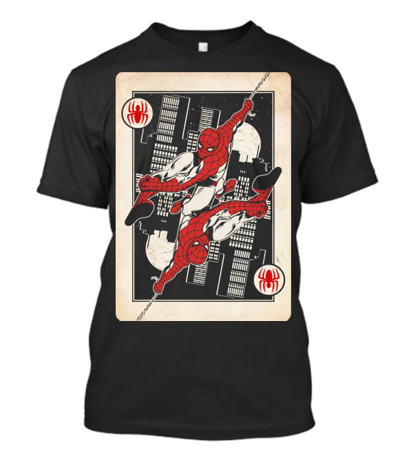 Marvel Spider-Man Ace Of Spades Card T-Shirt