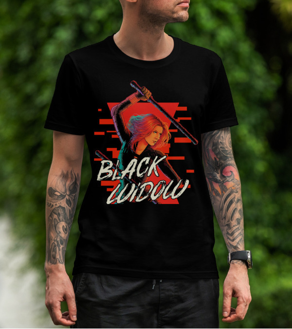 Marvel Black Widow Dynamic Action Pose T-Shirt