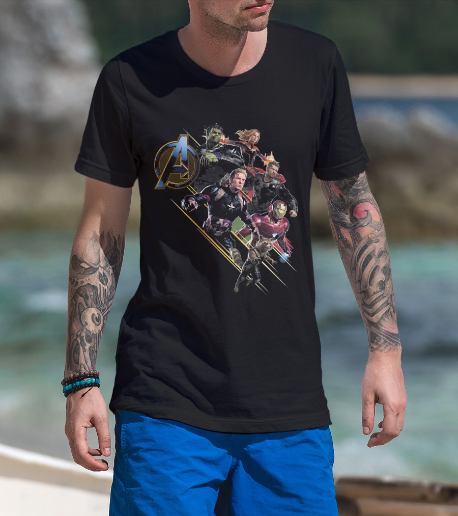 Marvel Avengers Hulk Iron Man Captain America Thor Black Widow T-Shirt