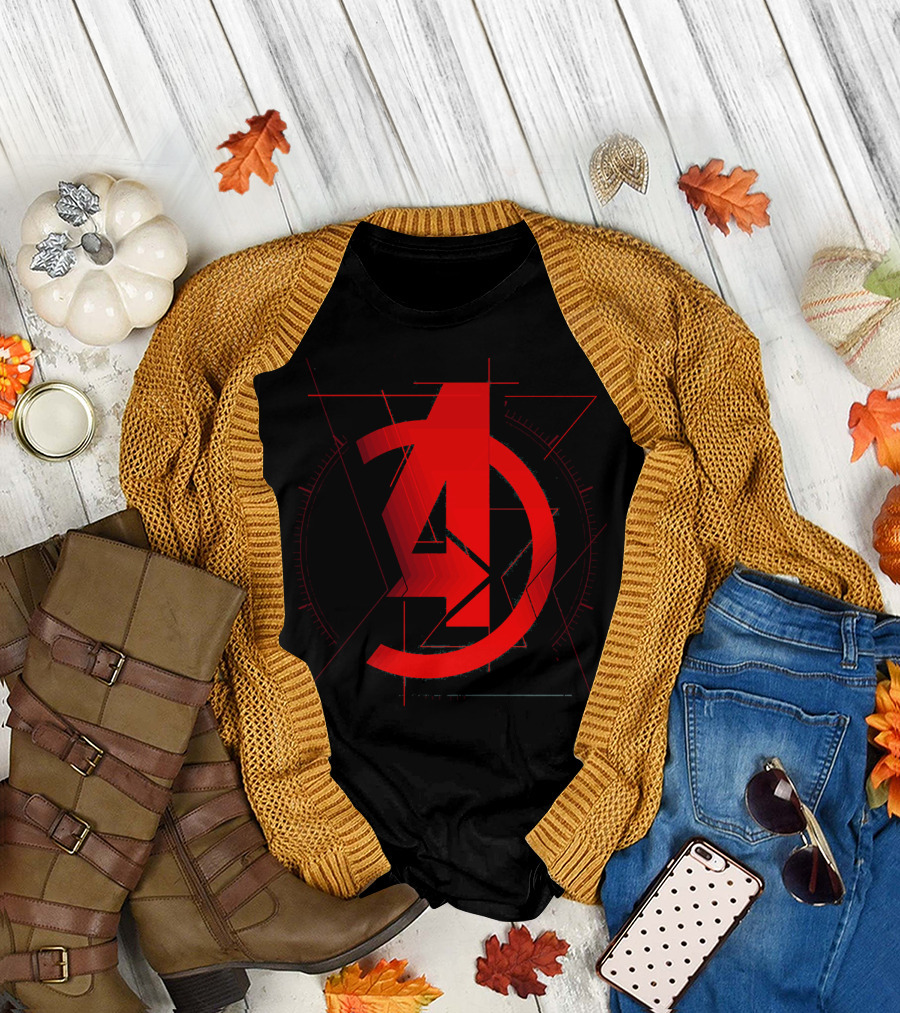 Marvel Avengers Red A And Black Widow Icon T-Shirt