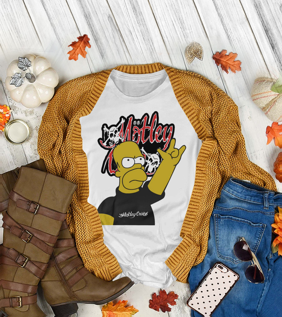 Homer Simpson Motley Crue Rock Salute T-Shirt