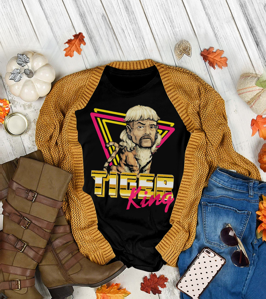Tiger King Joe Exotic Ladies Vintage Retro Neon T-Shirt