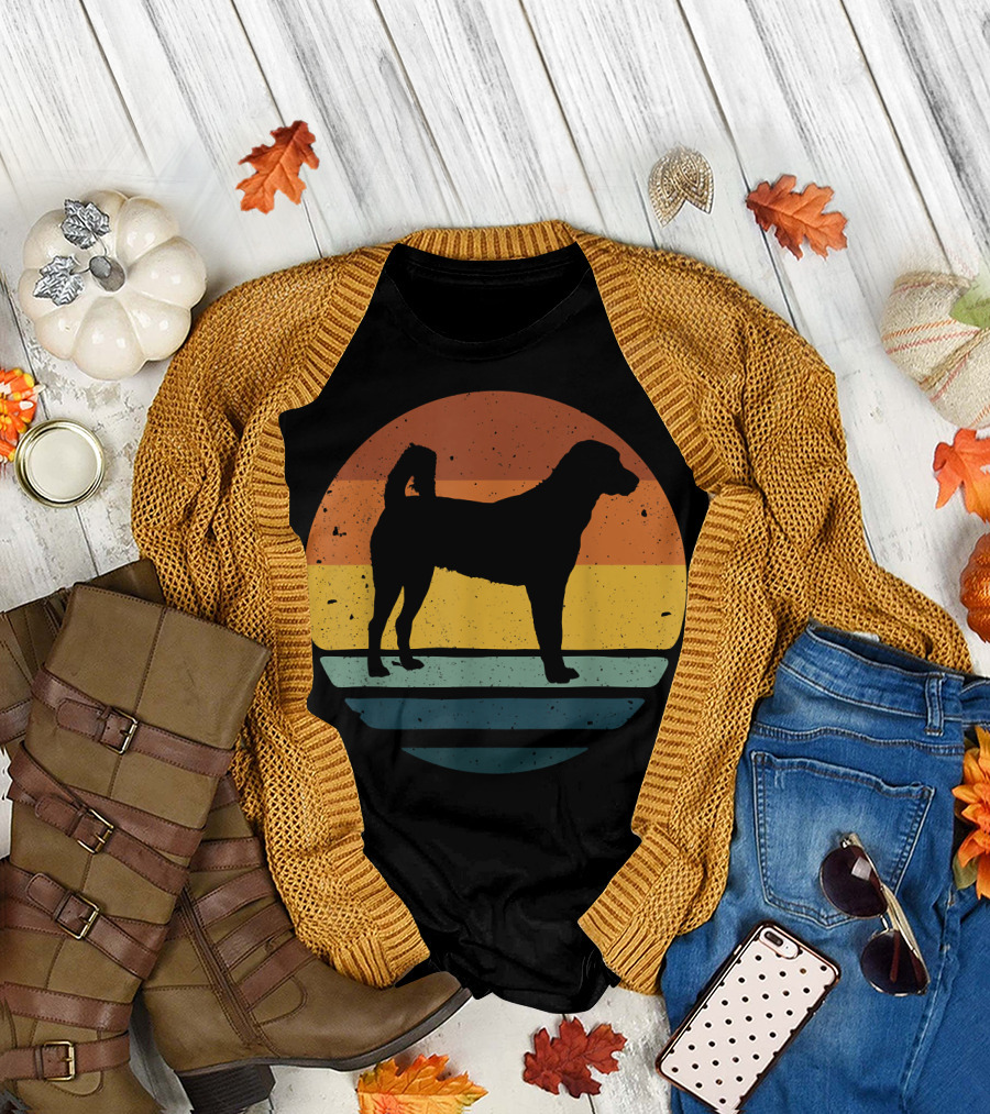 Anatolian Shepherd Vintage Retro Dog Silhouette Sunset 153 T-Shirt