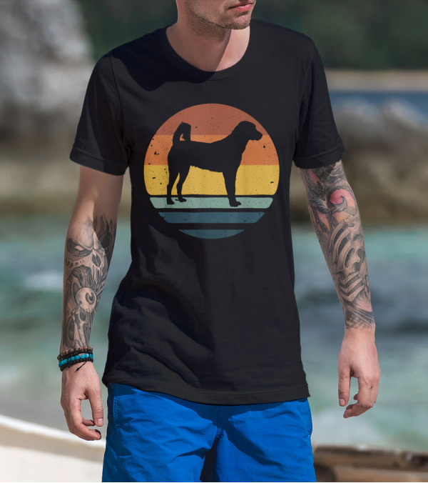 Anatolian Shepherd Vintage Retro Dog Silhouette Sunset 153 T-Shirt