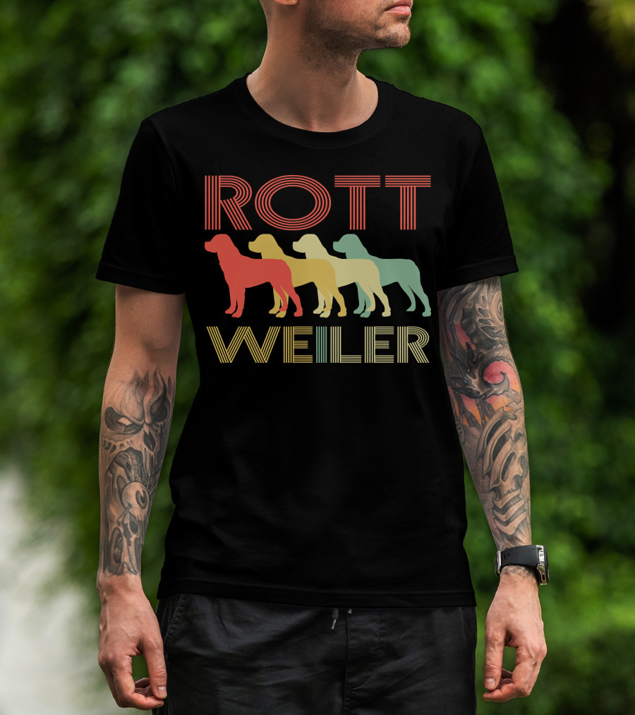 Rottweiler Dog Breed Pet Lover Rottie 157 Rainbow T-Shirt