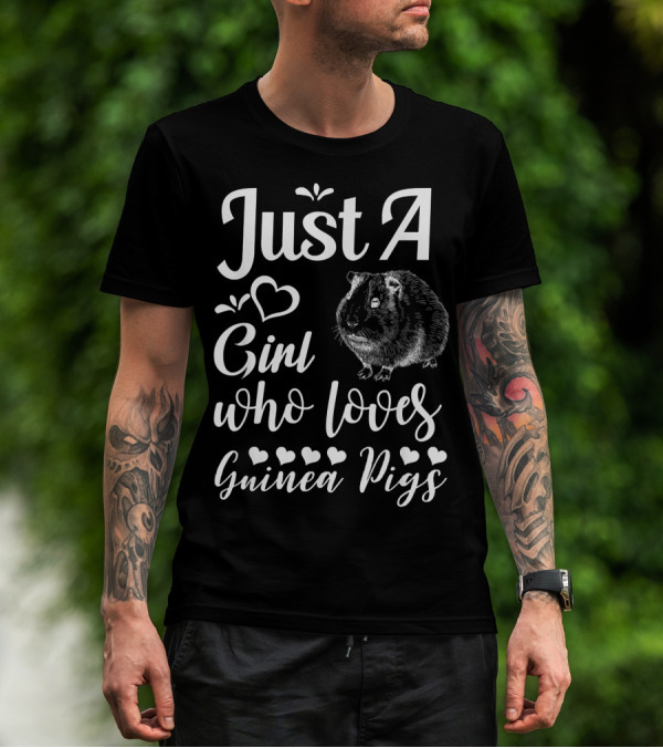 Just A Girl Who Loves Guinea Pigs Cute Guinea Pig 90s Style Girls T-Shirt