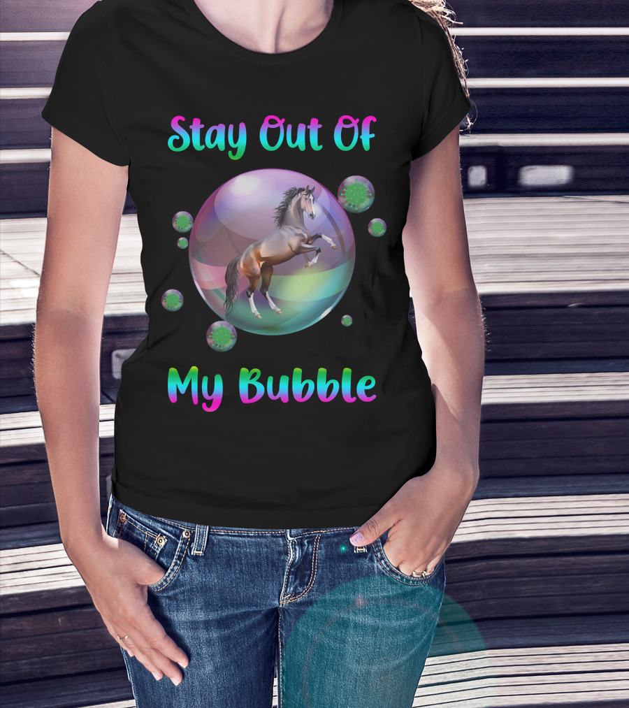 Stay Out Of My Bubble Horse Within Vibrant Spheres T-Shirt