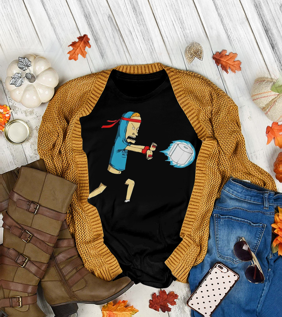 Beavis Energy Attack with Toilet Paper Roll T-Shirt