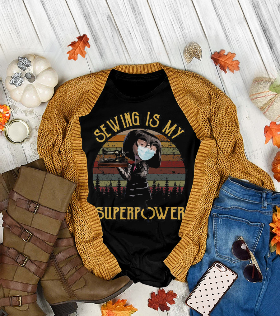 Edna Mode Sewing Machine Face Mask Superpower T-Shirt