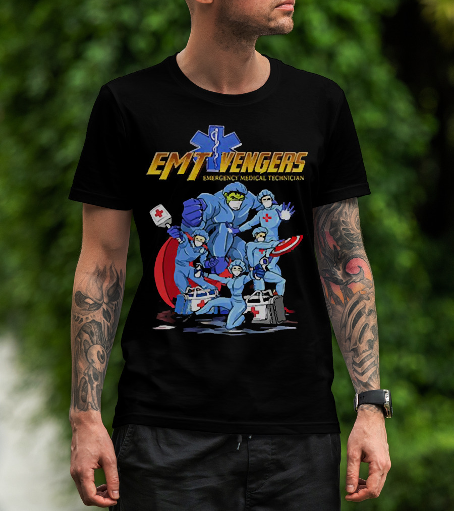 EMT Vengers Emergency Medical Technician Superhero T-Shirt