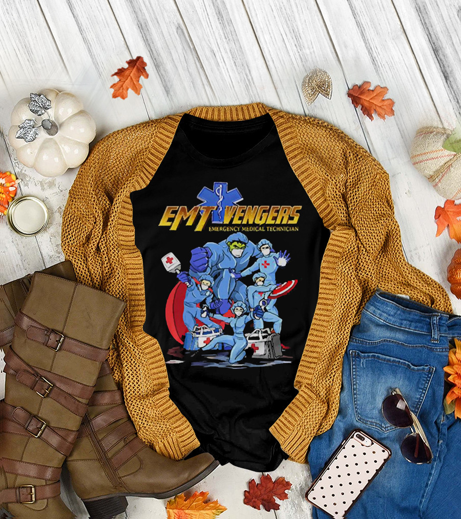 EMT Vengers Emergency Medical Technician Superhero T-Shirt