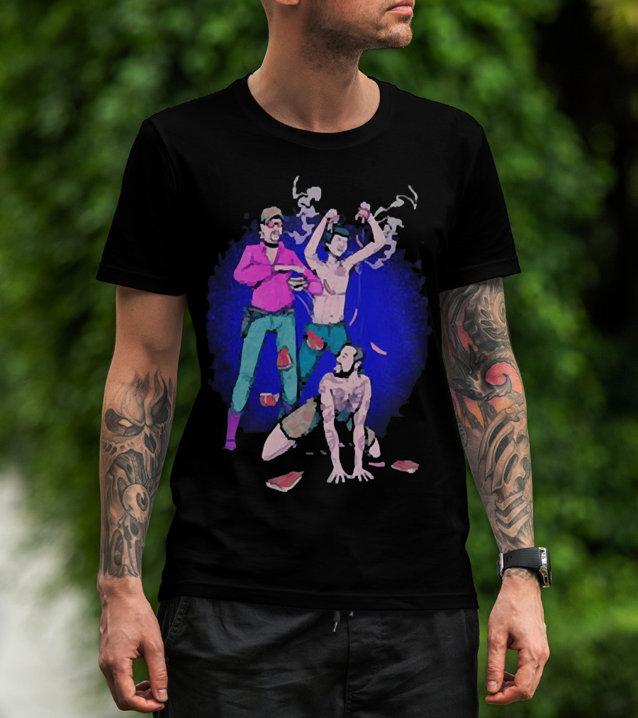 Expired Meat Honeymoon Fine Tattooed Figures In Dance With Floating Meat T-Shirt