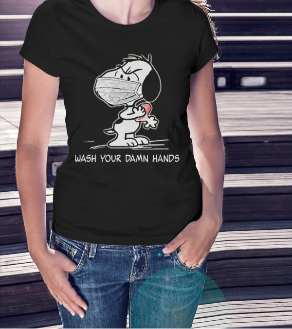 Snoopy Masked Wash Your Damn Hands T-Shirt