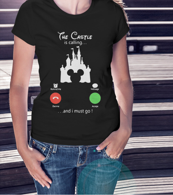 The Castle Is Calling And I Must Go Disney Silhouette Mickey Icon Accept Decline T-Shirt