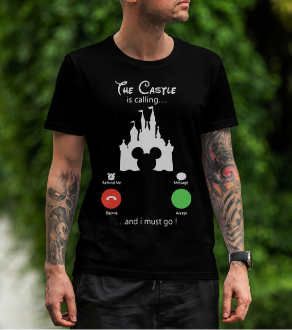 The Castle Is Calling And I Must Go Disney Silhouette Mickey Icon Accept Decline T-Shirt