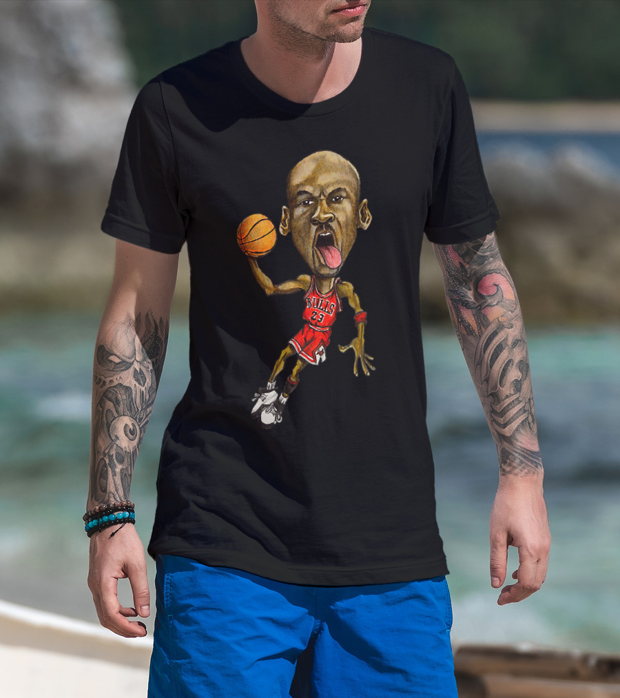 AIR Jordan Bulls 23 Caricature Basketball T-Shirt
