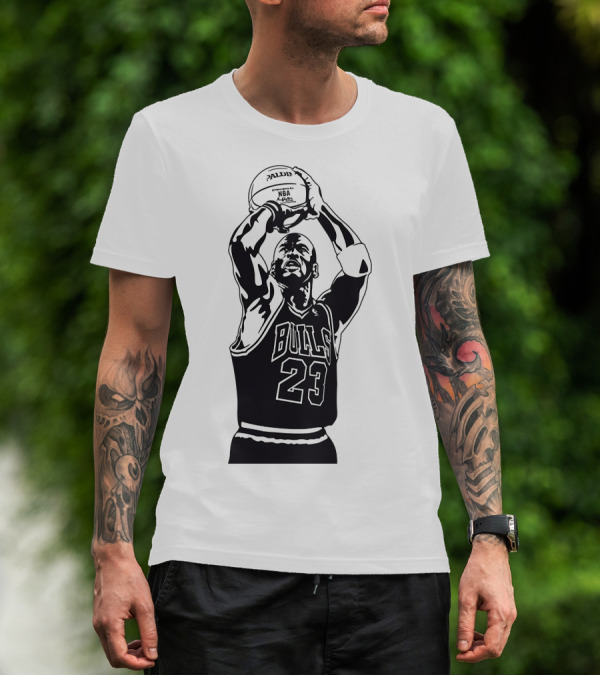 Michael Jordan Bulls Number 23 Basketball NBA Palms T-Shirt
