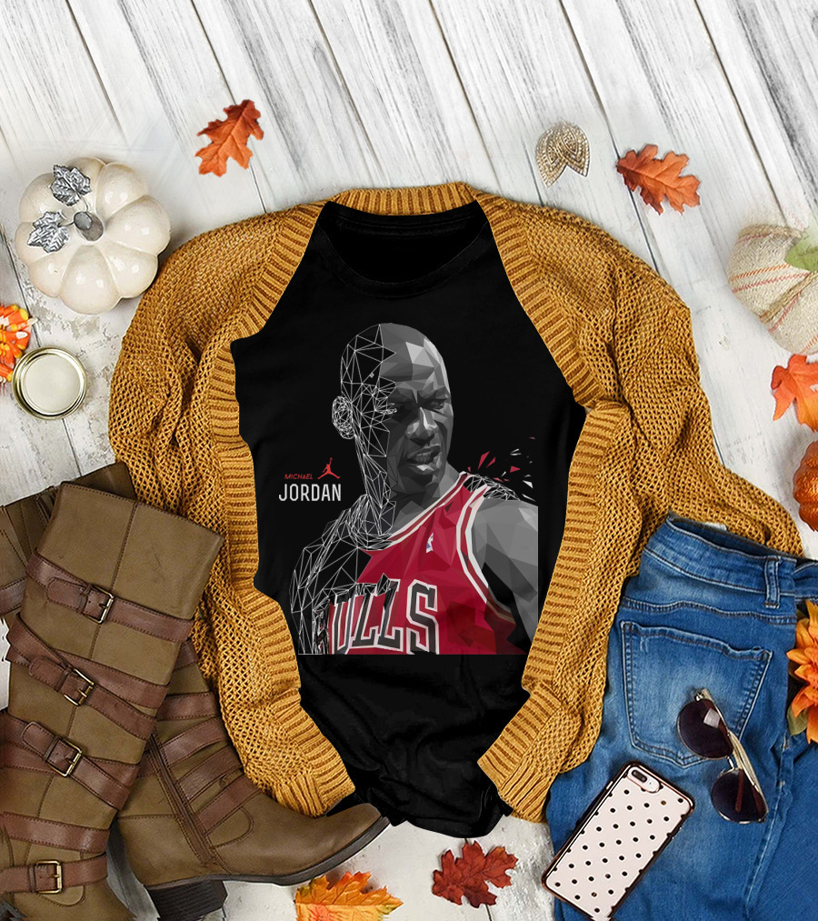 Michael Jordan Bulls Geometric Art 15 T-Shirt