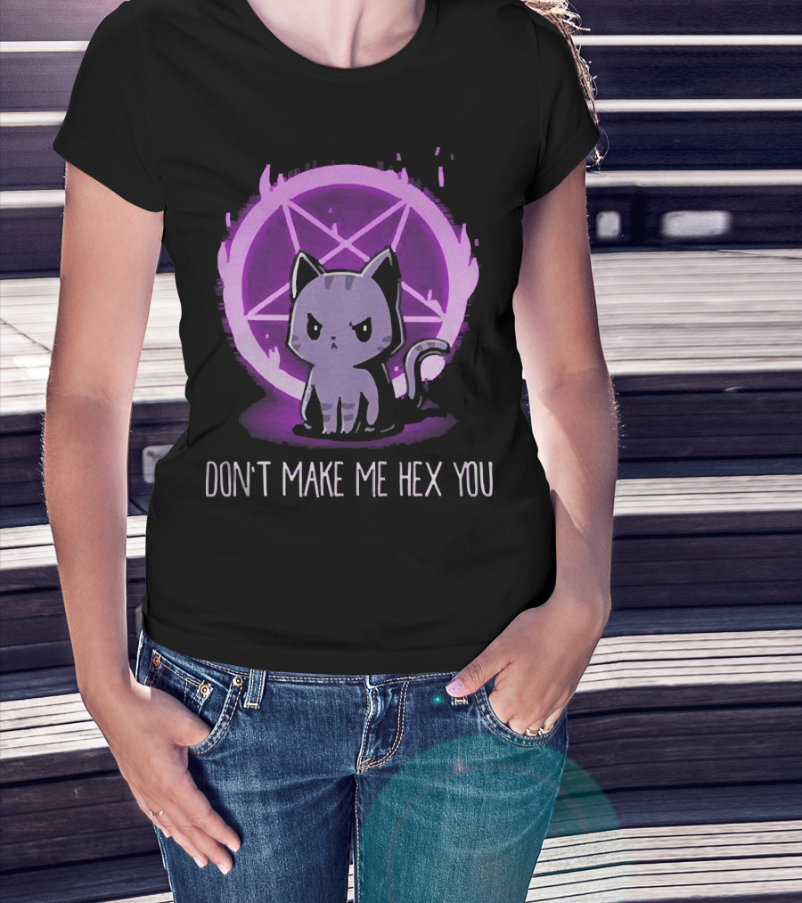 Don't Make Me Hex You Cat With Pentagram T-Shirt