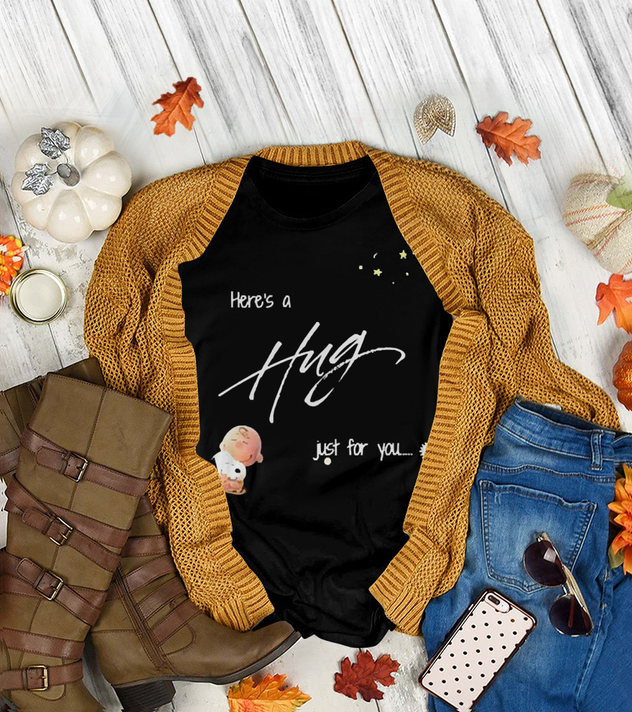 Here's a Hug Just for You with Stars and Daisy Flower T-Shirt