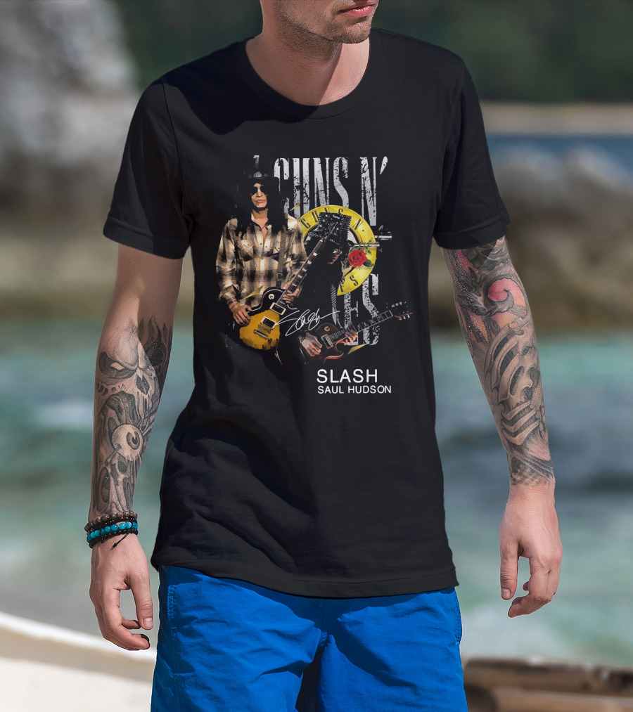 Guns N’ Roses Slash Saul Hudson Signature Image T-Shirt