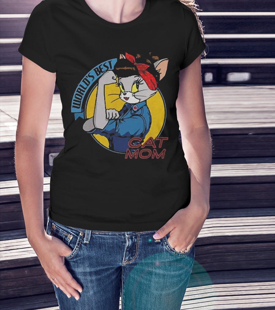 World's Best Cat Mom Rosie The Riveter T-Shirt