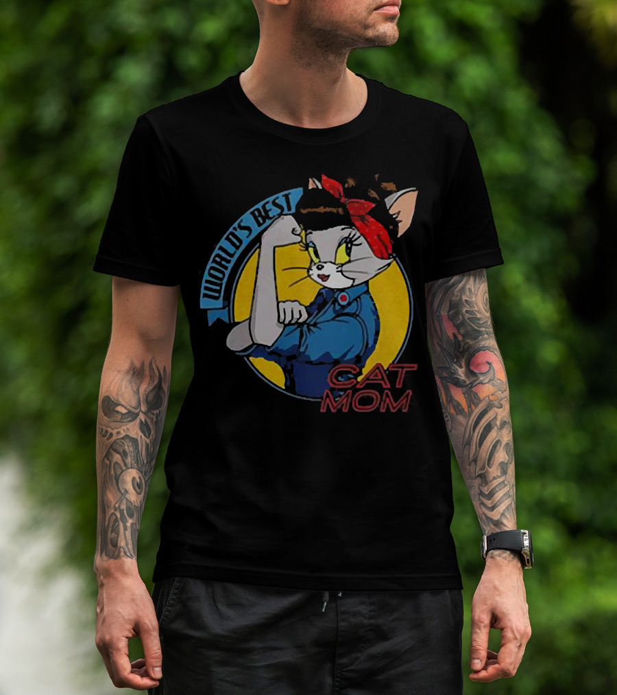 World's Best Cat Mom Rosie The Riveter T-Shirt