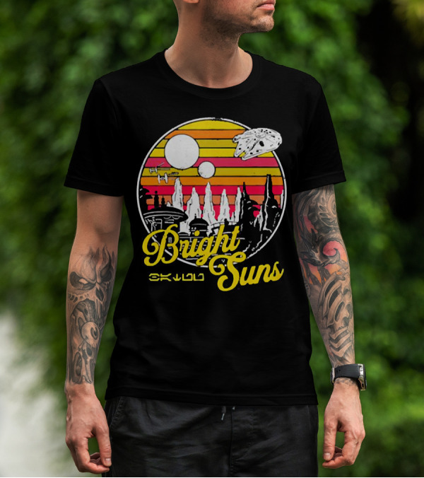 Bright Suns Star Wars Inspired Galactic Sunset Scene T-Shirt