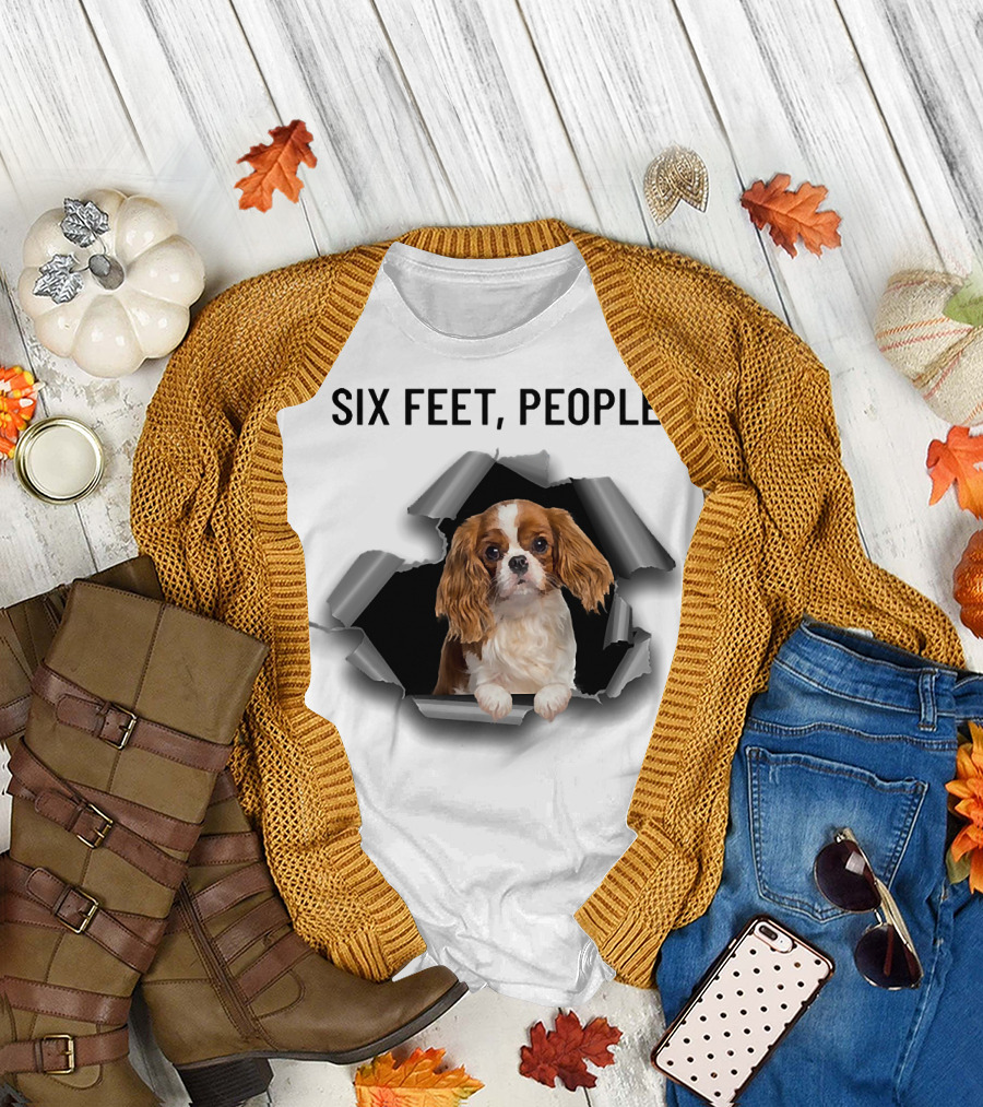 Six Feet People Cavalier King Spaniel Torn Ripper T-Shirt
