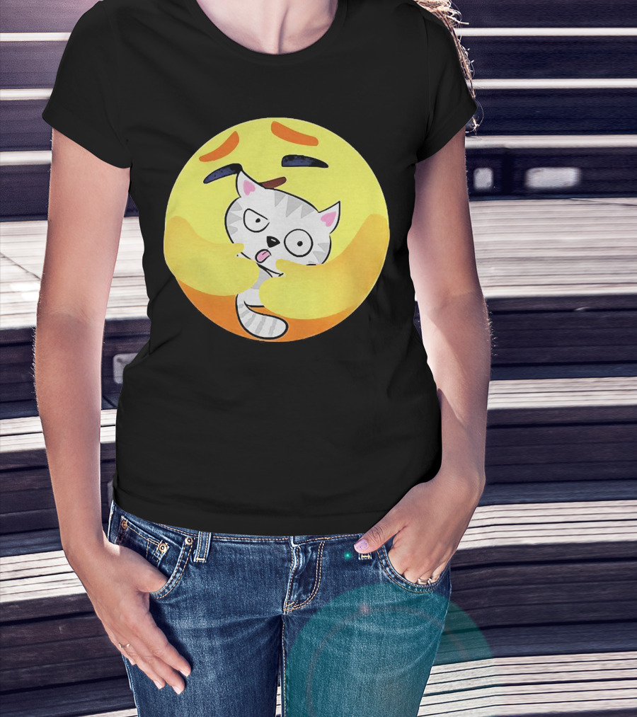 Icon Care Emoji Embrace Cat T-Shirt
