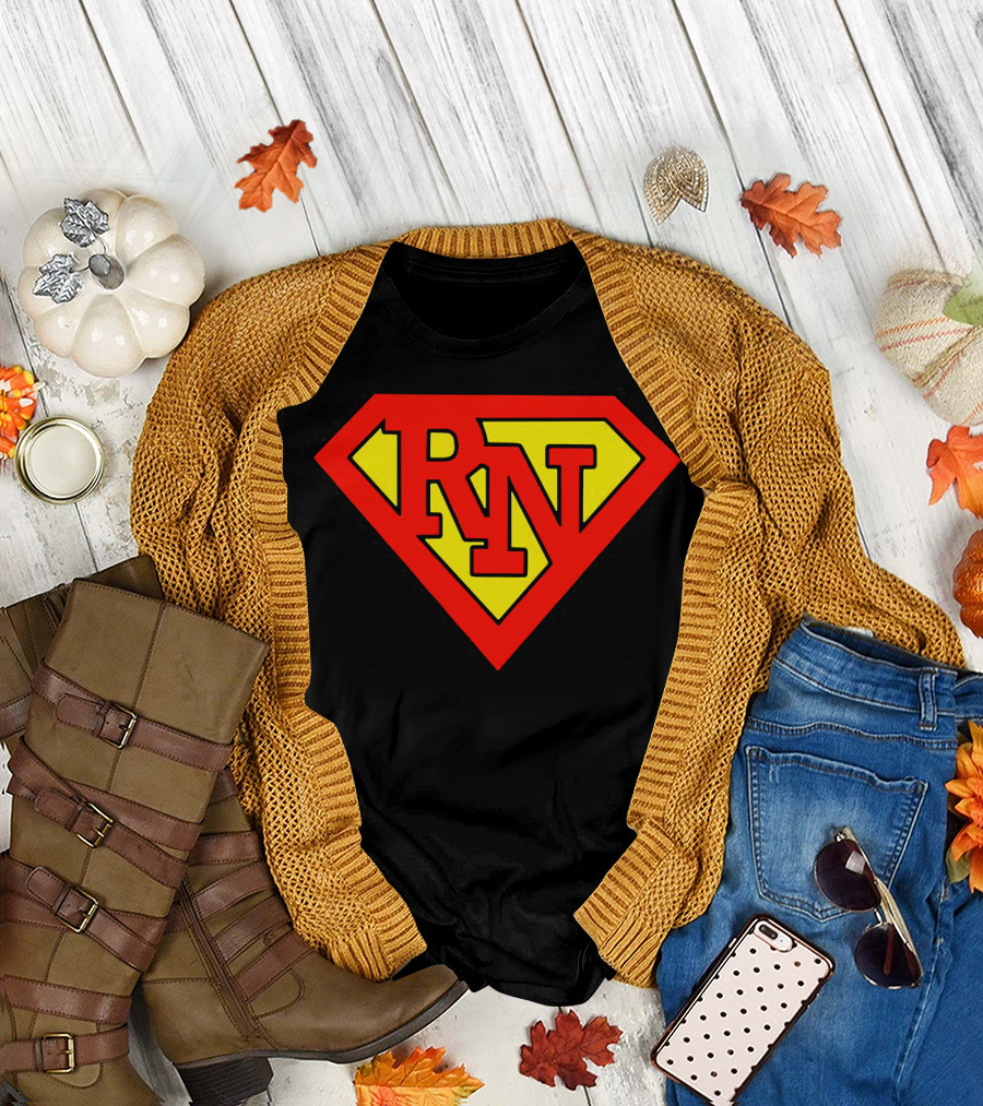 RN Superhero Nurse Emblem T-Shirt